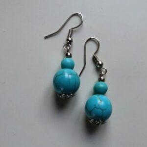 Turquoise oorbel Medium