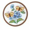 Kaart met bloemen en vlinders